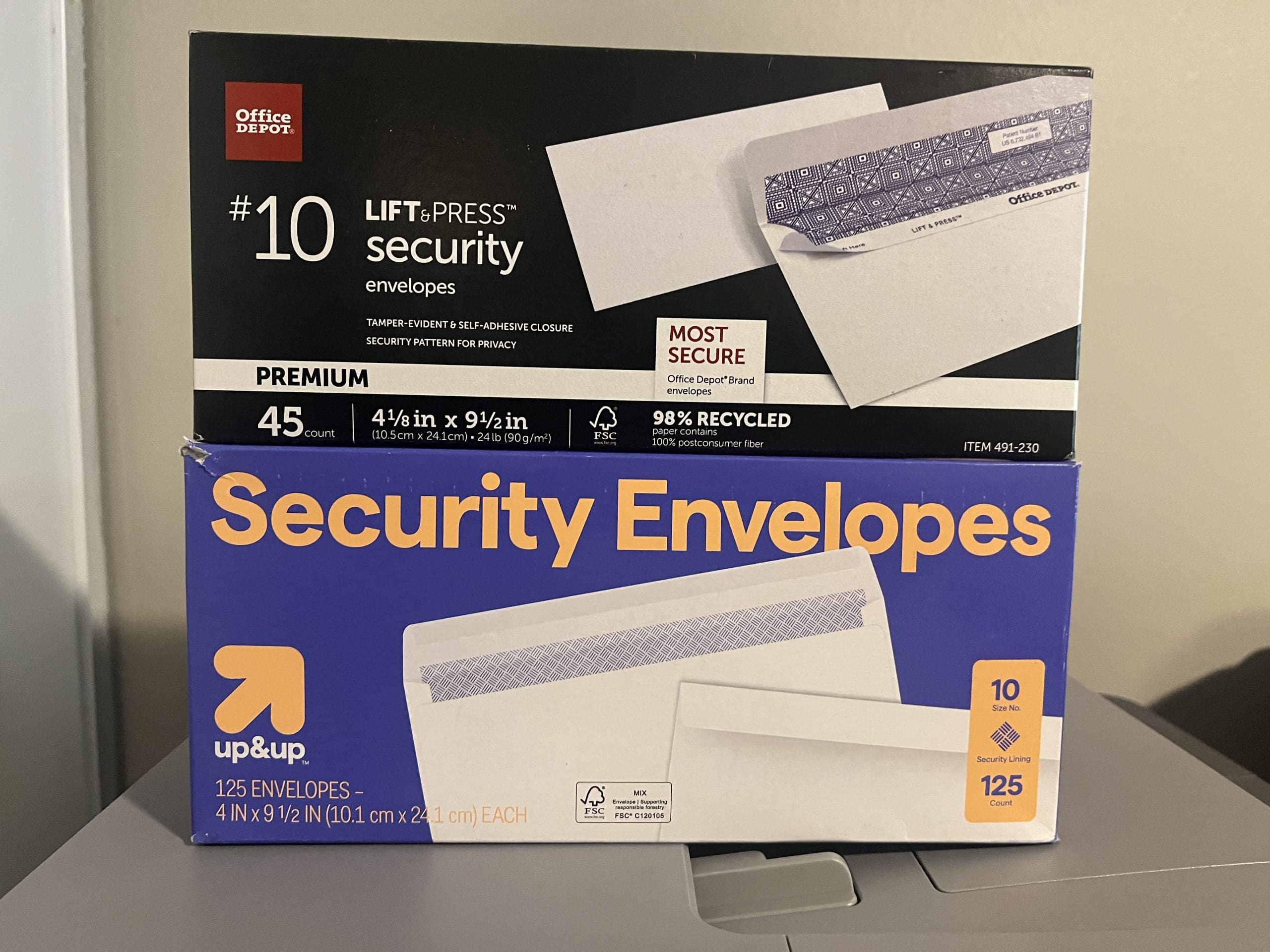 Office Depot v. Target - #10 Envelopes - Price Comparison
