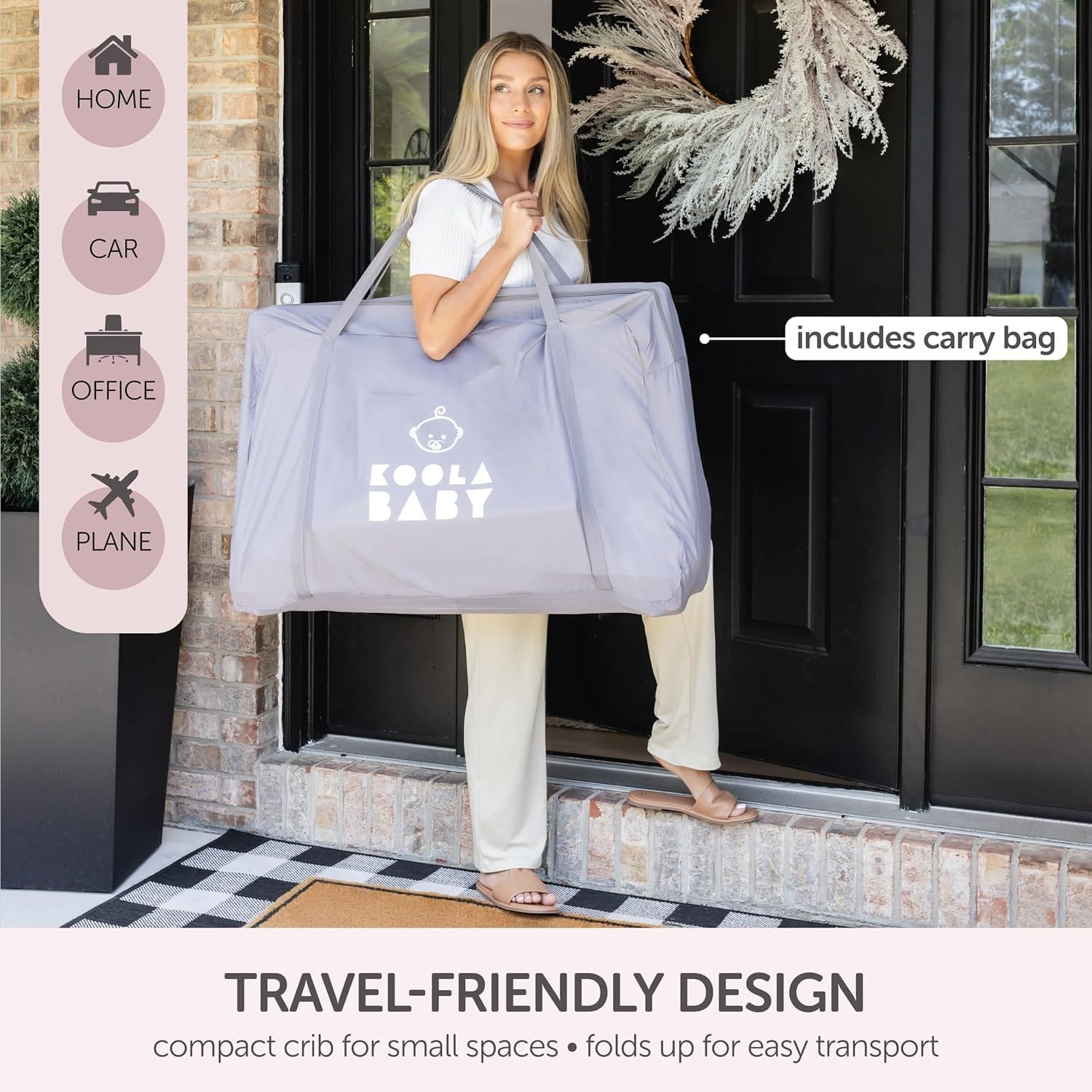 Foldable baby bassinet with carry bag for easy travel