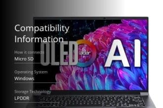 Side profile of Acer Swift X 14 lightweight aluminum body – best Acer laptop for designers