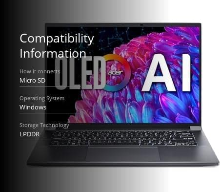 Side profile of Acer Swift X 14 lightweight aluminum body – best Acer laptop for designers
