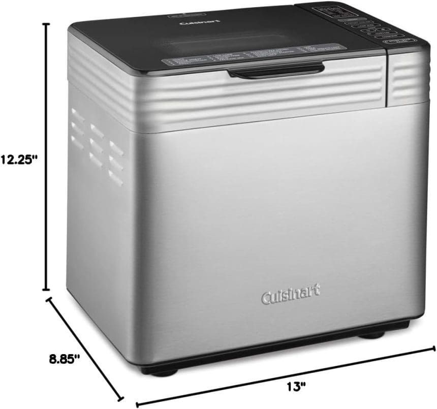 Front view of Cuisinart CBK-210 Stainless Steel Bread Maker Machine