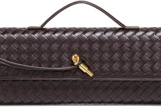 Trendy woven handbags for women PU leather purse