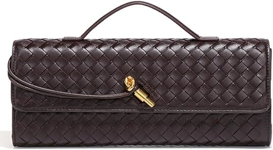 Trendy woven handbags for women PU leather purse