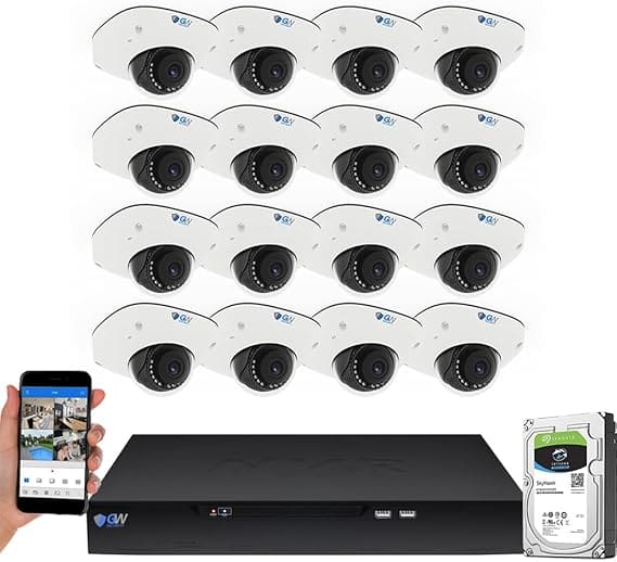 Face Recognition Security Cameras full 32 channel 12MP 4K system
