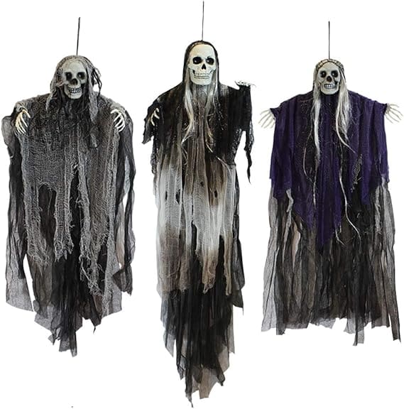 Outdoor Halloween decorations skeleton ghosts