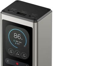 Lenovo Power Bank 140W front view with TFT display