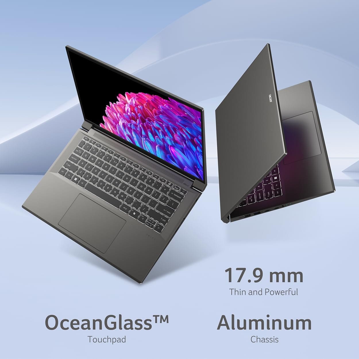 Acer Swift X 14 keyboard and Thunderbolt 4 ports – best Acer laptop for designers