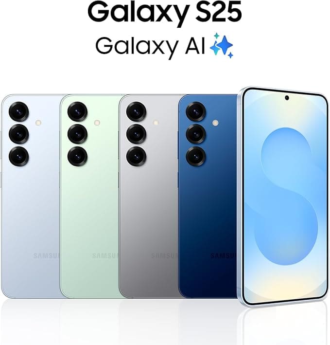 Best Samsung phone deal 2025 – Galaxy S25 Silver Shadow Front Display
