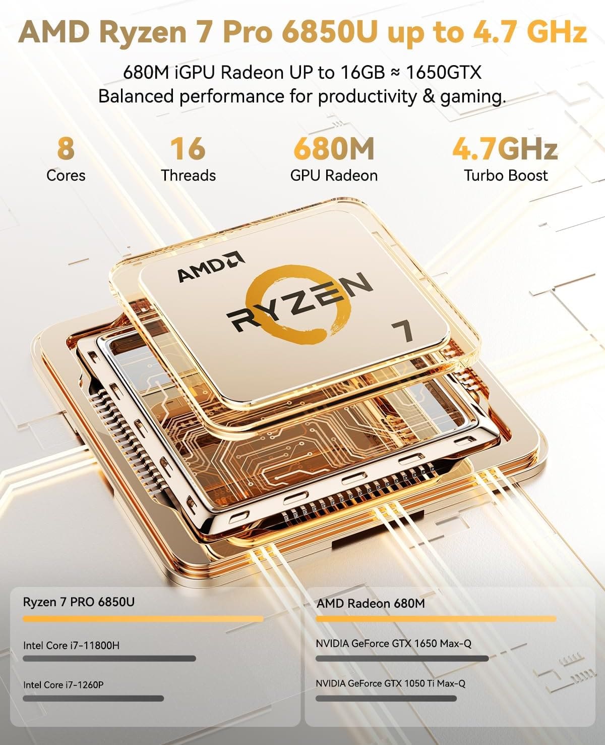 NIMO laptop performance side view with slim design
