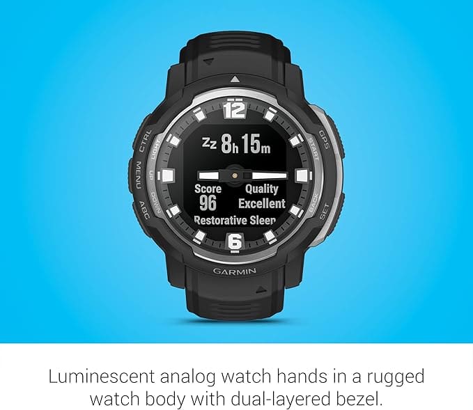 Garmin Instinct Crossover rugged hybrid smartwatch with analog hands