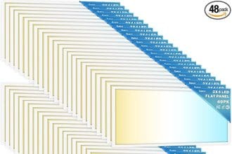 Bright warehouse illuminated with Energy saving LED ceiling panels