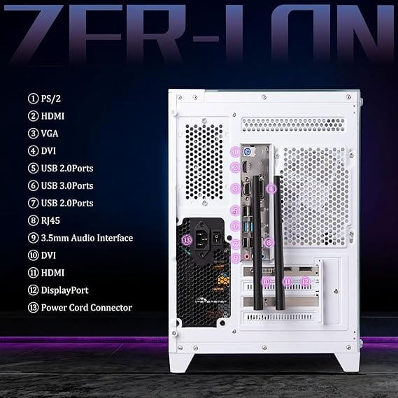RGB cooling fan system in gaming pc desktop computer