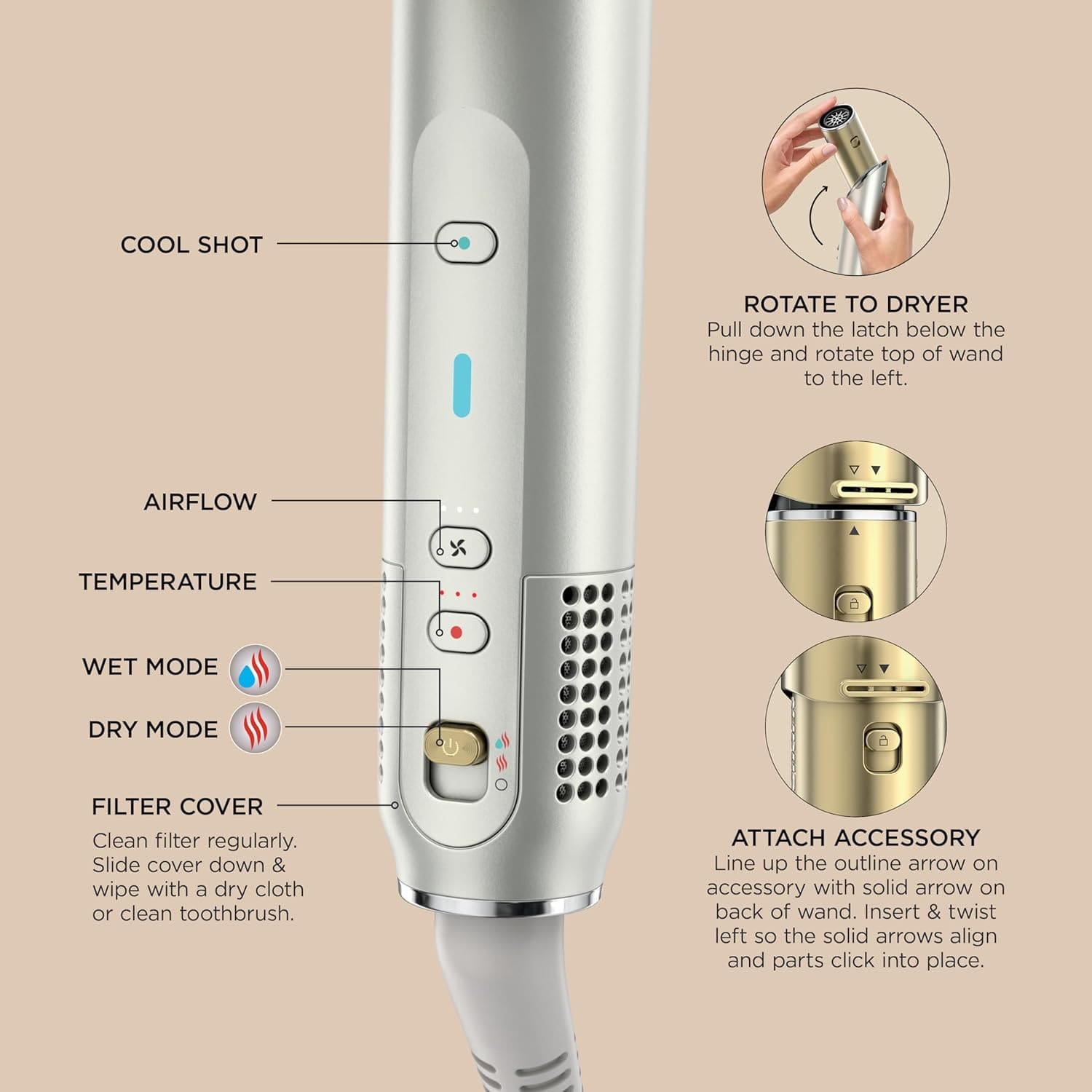 Complete Shark Glam Gold Edition Hair Styling Kit