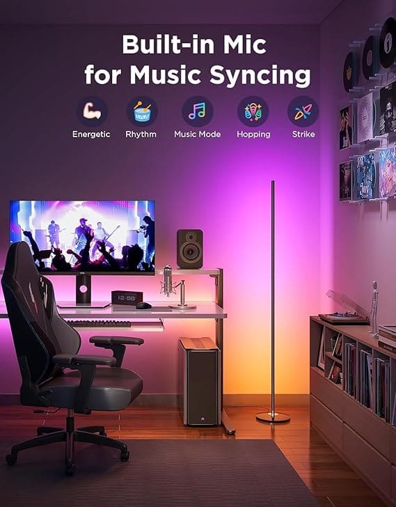 LED corner lamp music sync lighting effects with RGB colors