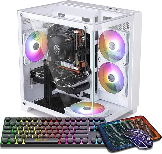 Prebuilt gaming pc tower with RTX 4060 graphics card