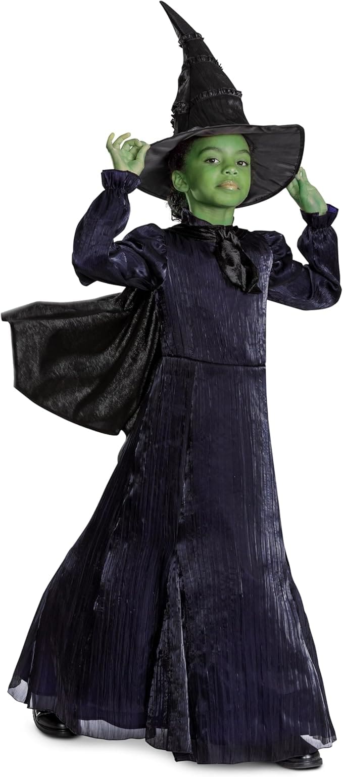 Wicked Elphaba Costume Girls Full Outfit Front View