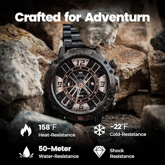 WalkerFit Smart Watch with AMOLED display and health tracking features