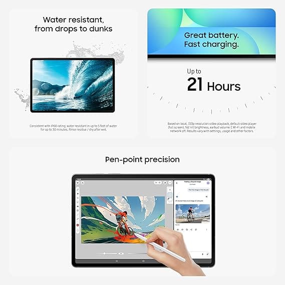 Samsung Galaxy Tab S10 water-resistant design IP68 rating