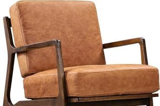 POLY & BARK Verity Leather Accent Chair in Cognac Tan