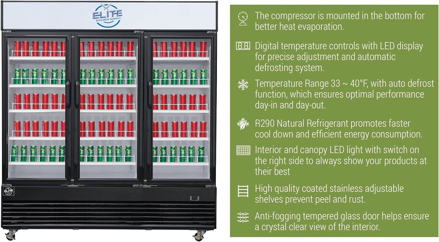 LED Interior of Commercial Display Refrigerator