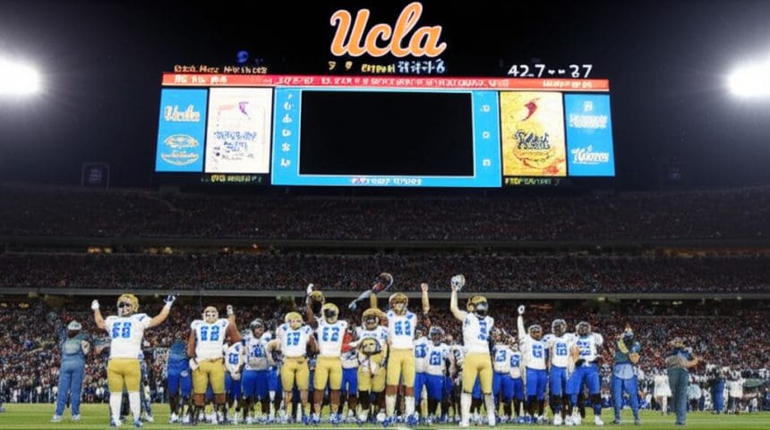UCLA upset No. 7 Penn State 42–37 at the Rose Bowl.