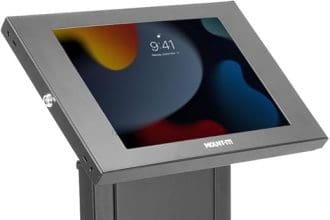 Locking tablet floor stand front view