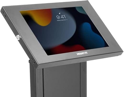 Locking tablet floor stand front view