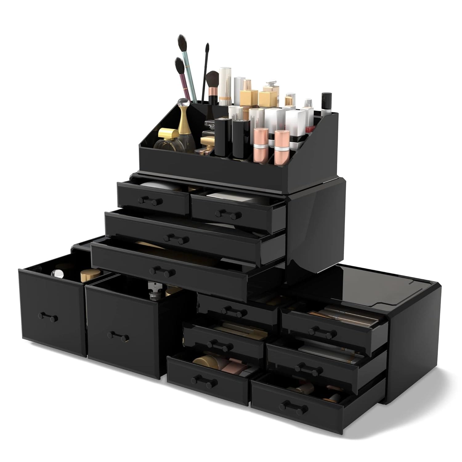 Best Makeup Organizer 2025 Black Acrylic 12 Drawer