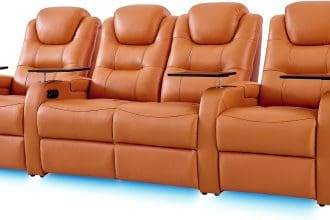 Home Theater Seating Top Grain Leather Recliner