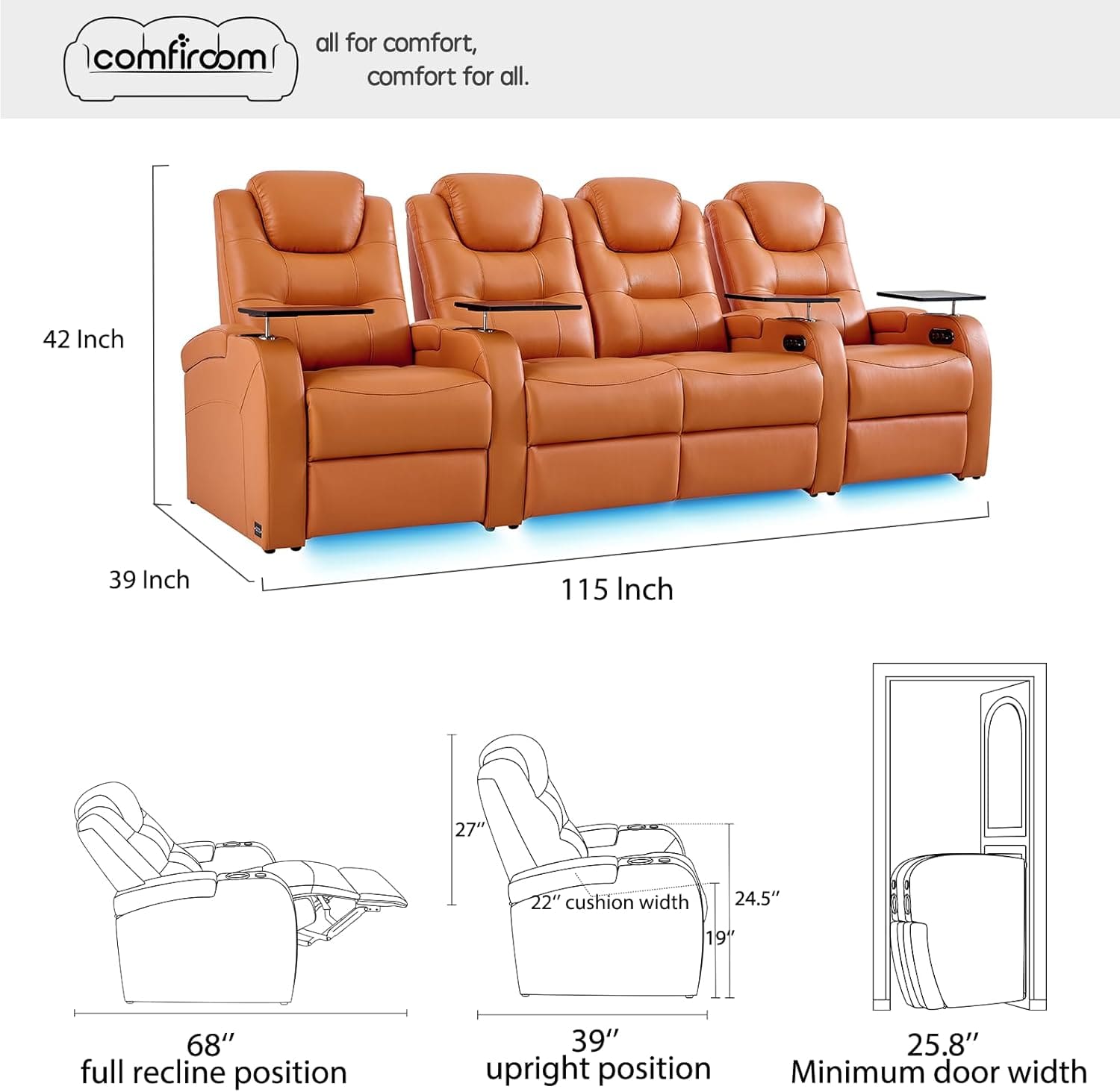 Dual Power Electric Home Theater Seating