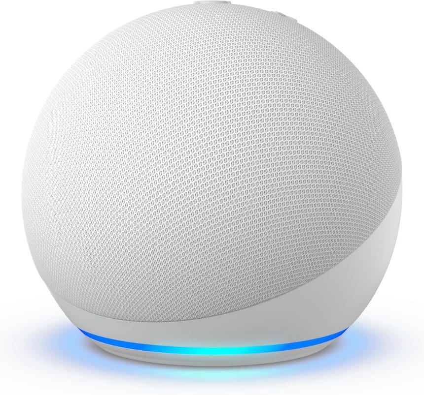 Smart speaker with Alexa Glacier White front view