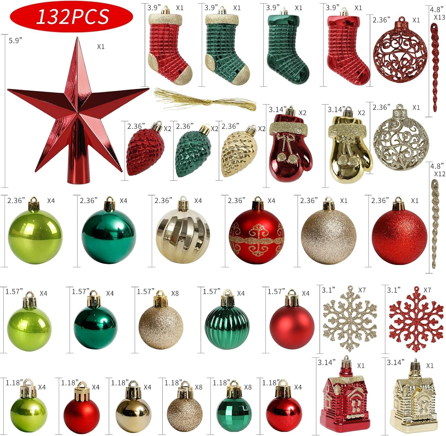 Shatterproof balls from Christmas ornaments bulk pack