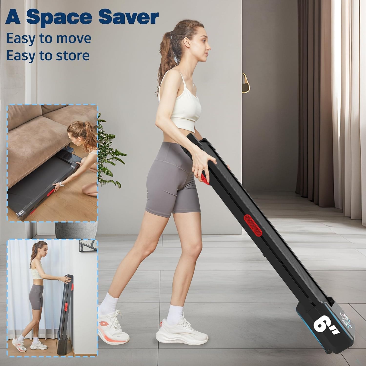 Foldable walking pad treadmill for home gyms