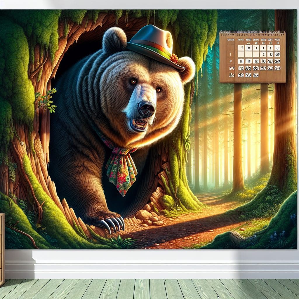 This bear emerged from hibernation in style, but a bit behind schedule. 3 1774280628